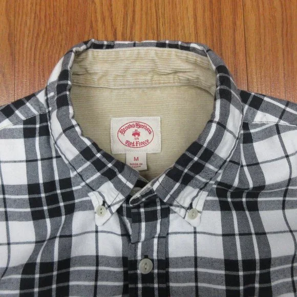 BROOKS BROTHERS FLANNEL REGULAR FIT RED FLEECE 100% COTTON SHIRT Sz MEDIUM, M - Picture 2 of 4